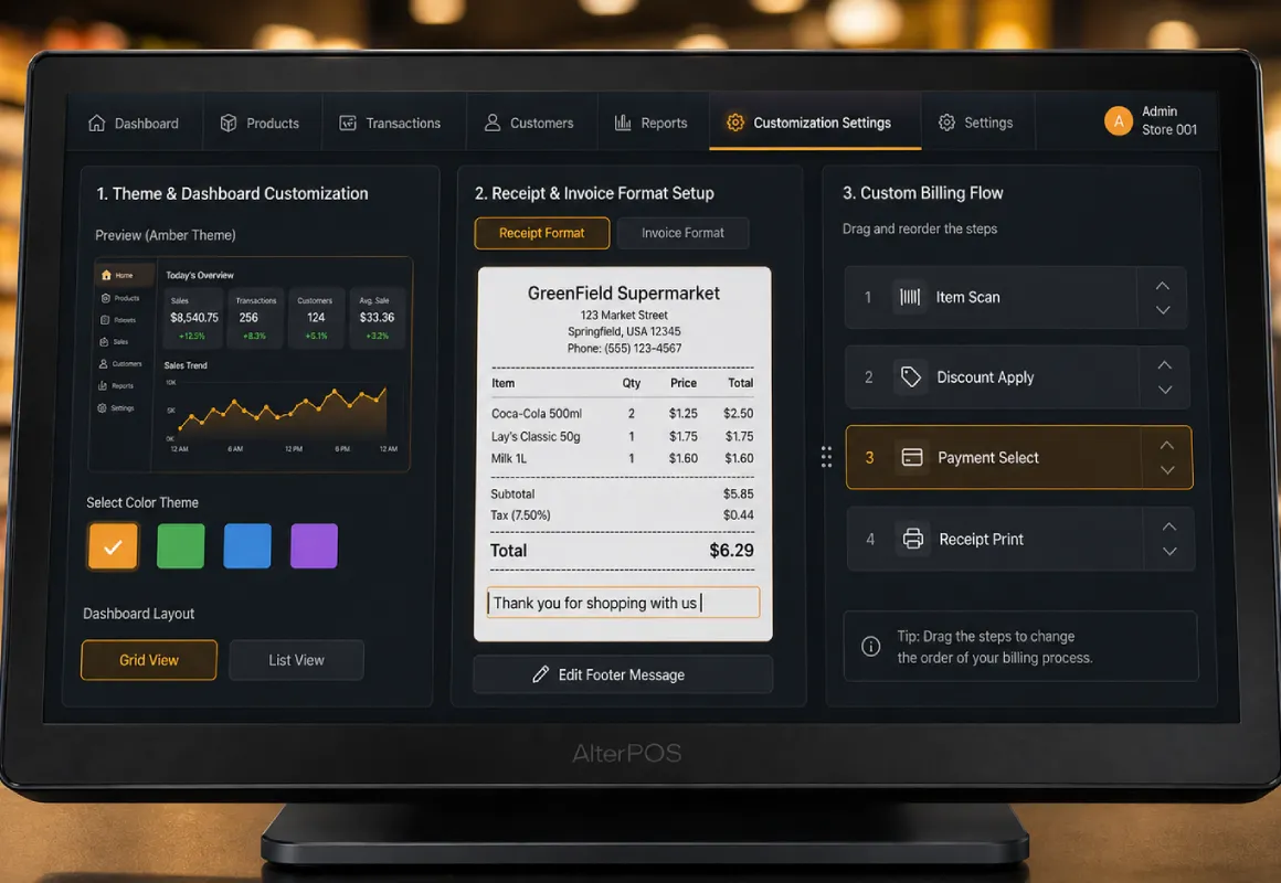 POS billing interface