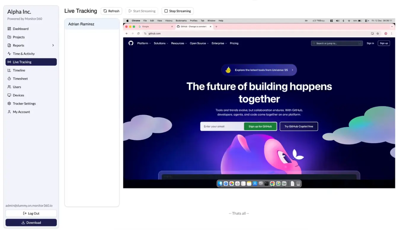 employee computer live screen monitoring software