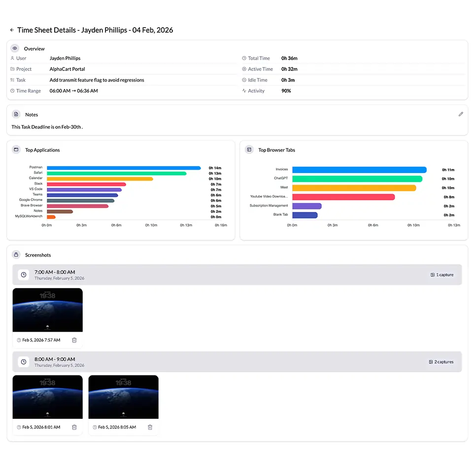 Employee Screenshot Monitoring software