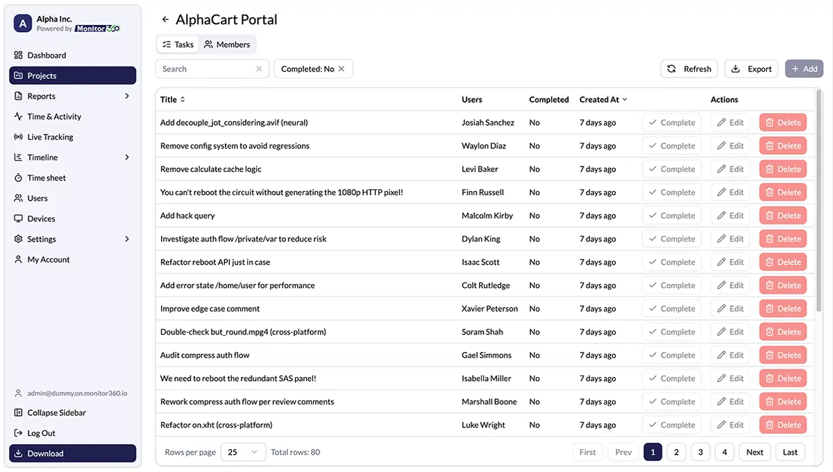 project and task time tracking software
