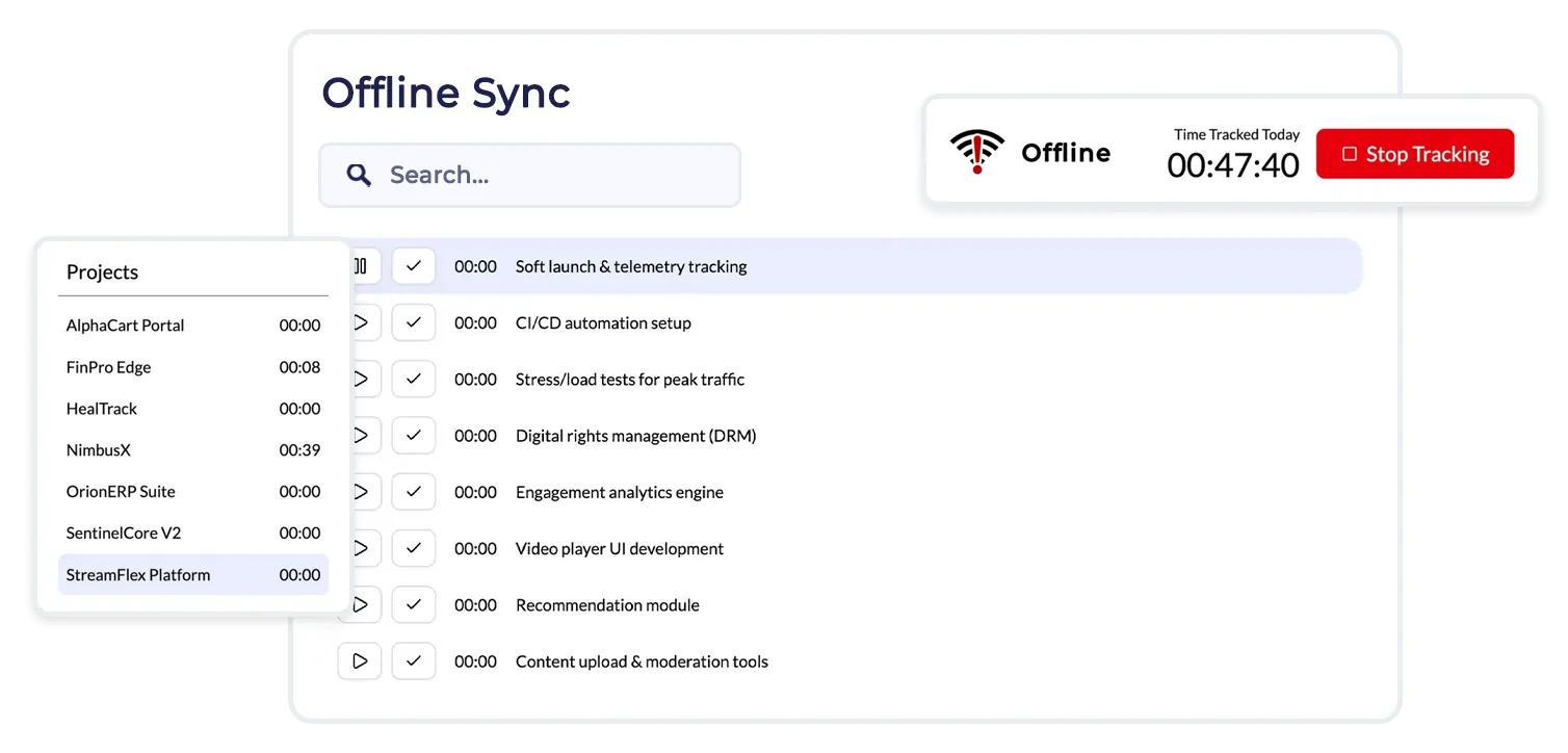 Offline time tracking and employee monitoring software